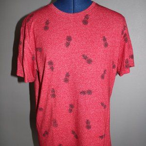 SGR Men's Red/Black Pineapples Short Sleeve T-Shirt ~M~